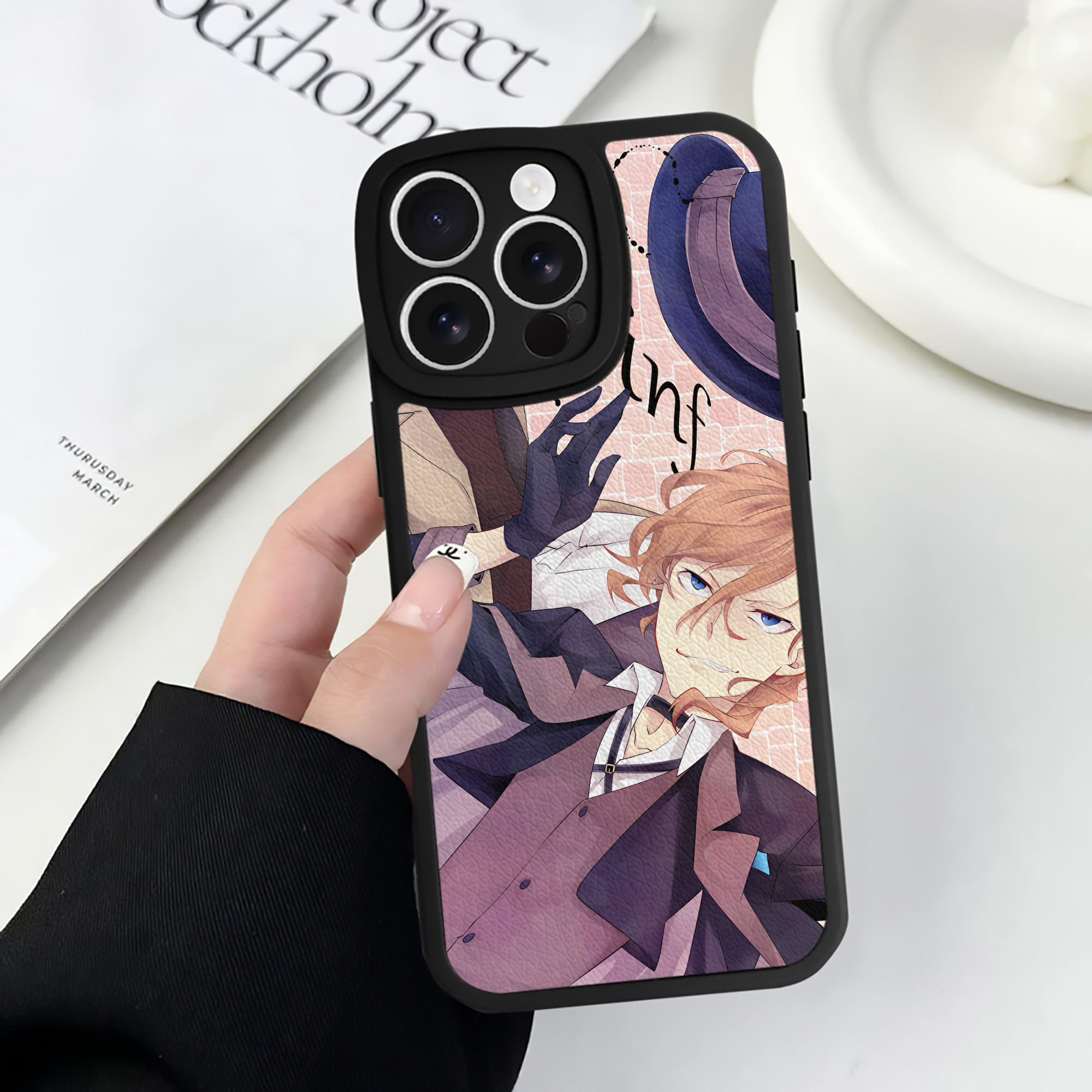 （画像用） 文豪ストレイドッグス Bungo Stray Dogs 【iPhone 16シリーズ対応】シリコンスマホケース（レザー調） 材質：シリコン